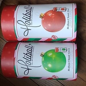 NIB Holiball 18” Classic Red Classic Green Inflatable Ornament, Set of 2